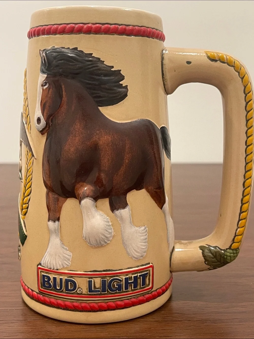 Vintage 1983 Bud Light “Baron” Clydesdale 3D Beer Stein